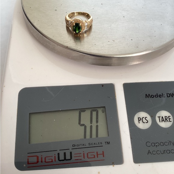 14k, CROME DIOPSIDE & DIAMOND RING - Picture 3 of 7